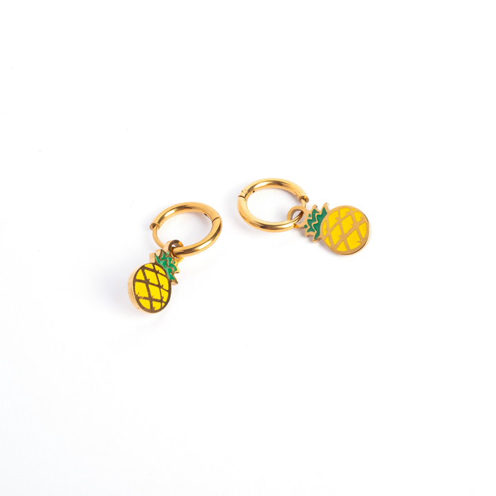 Pineapple Enamel Huggies