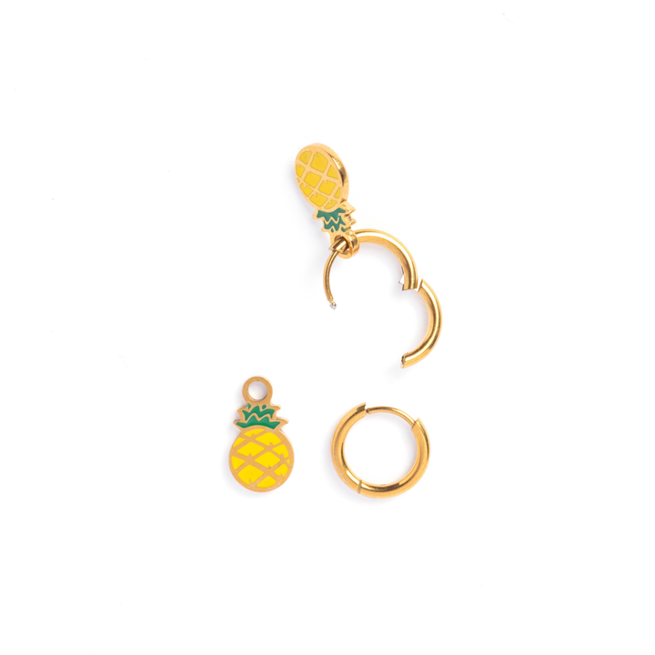 Pineapple Enamel Huggies