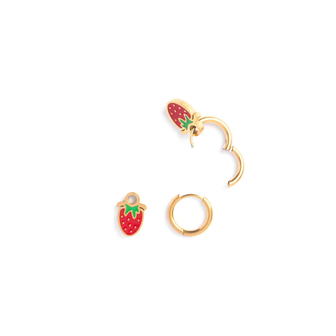 Strawberry Enamel Huggies