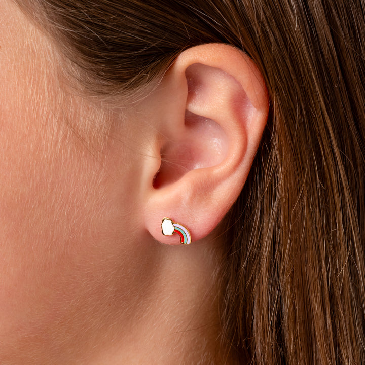 Half Rainbow Enamel Screwbacks
