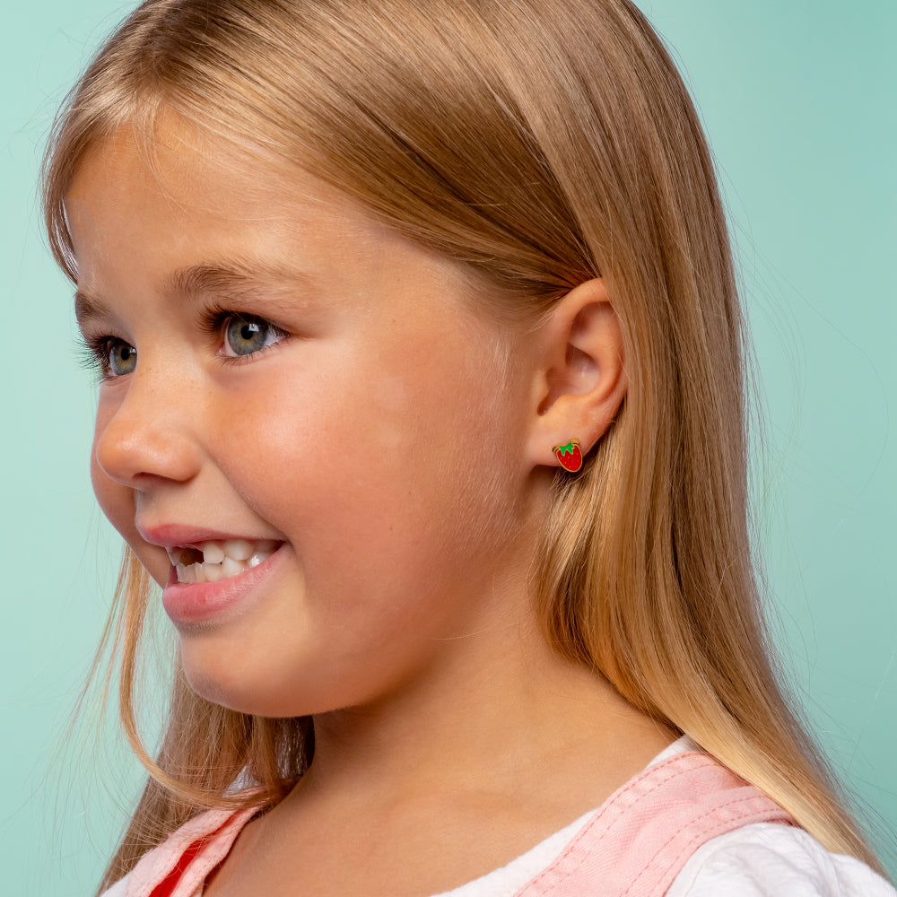 Strawberry Enamel Screwbacks