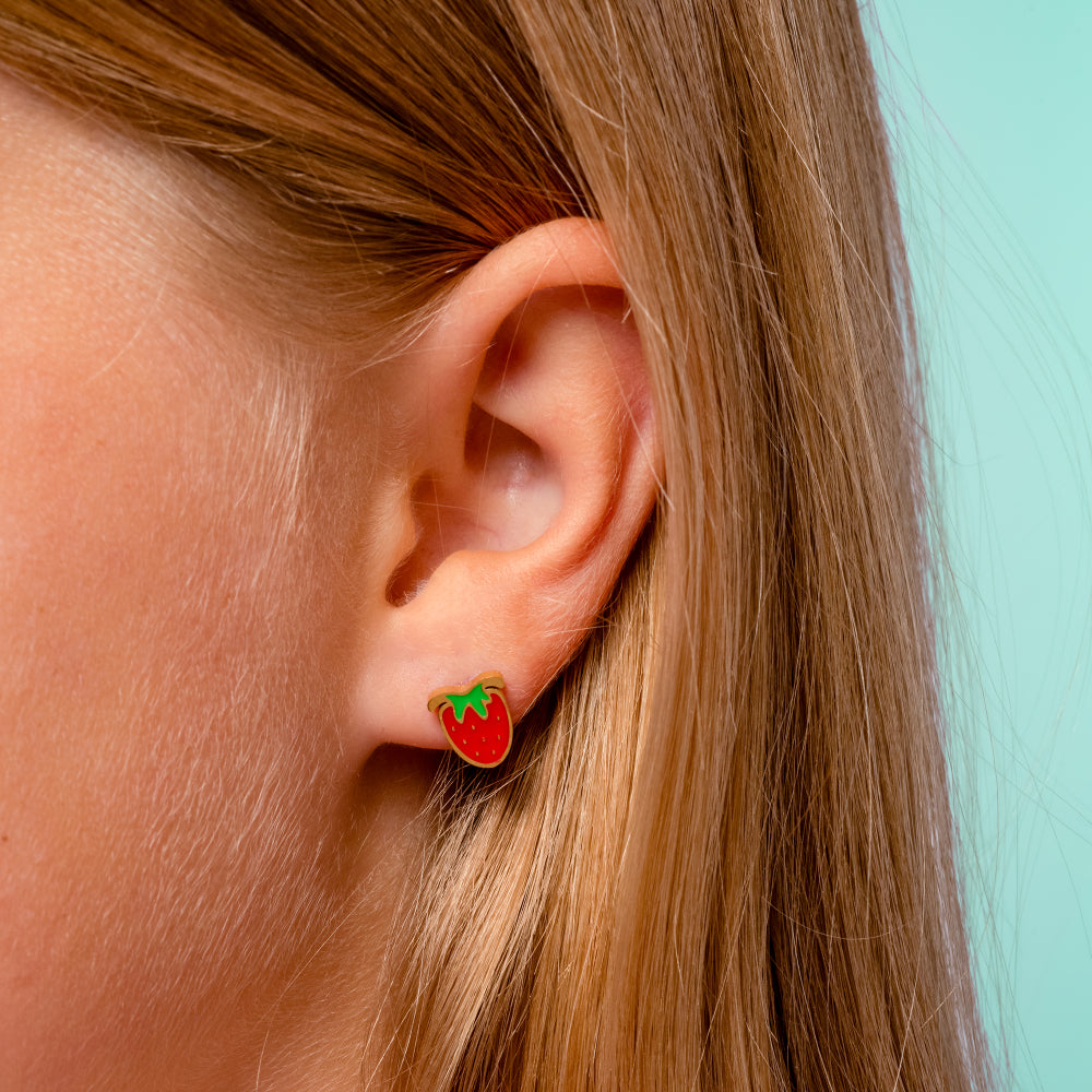 Strawberry Enamel Screwbacks
