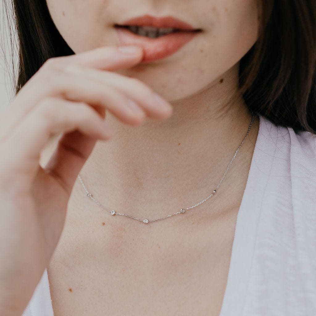 Cubic zirconia floating best sale diamond necklace