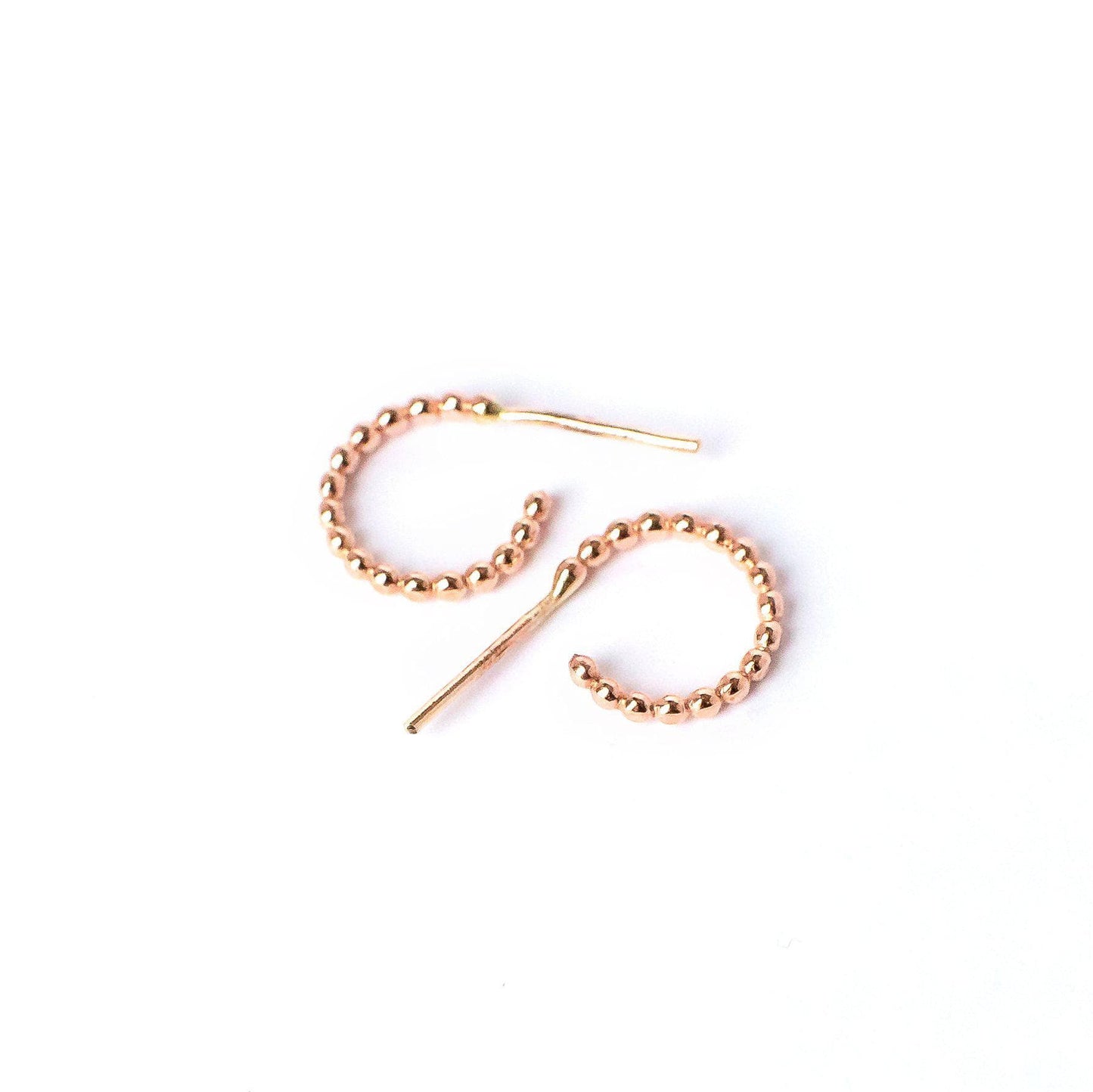 Beaded Huggie Hoops