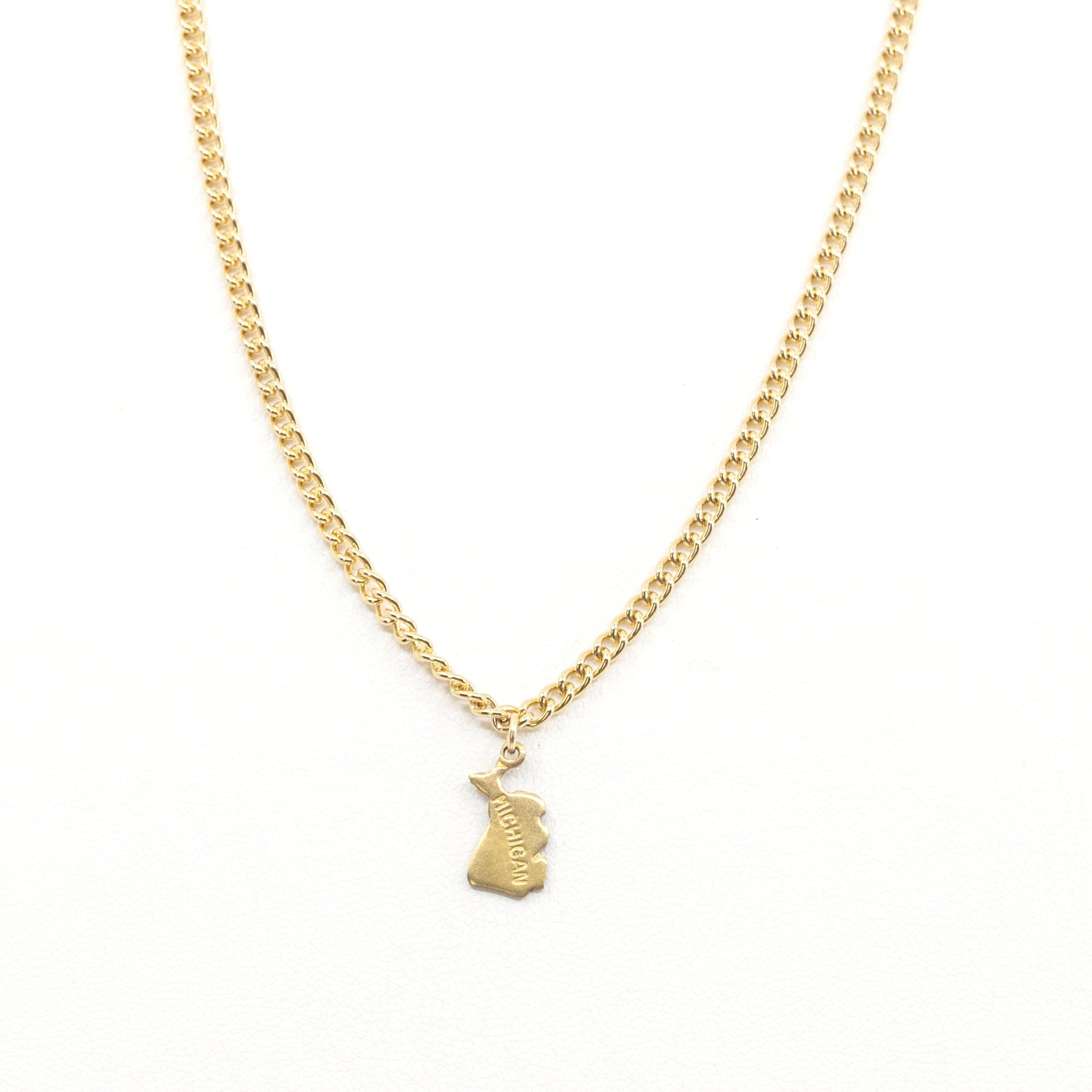 14k Yellow Gold California State Necklace - Black Bow Jewelry Company