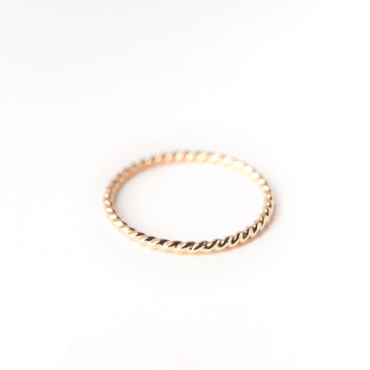 14k Solid Gold Rope Ring