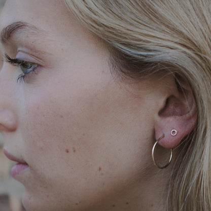 Single Open Circle Stud Earring