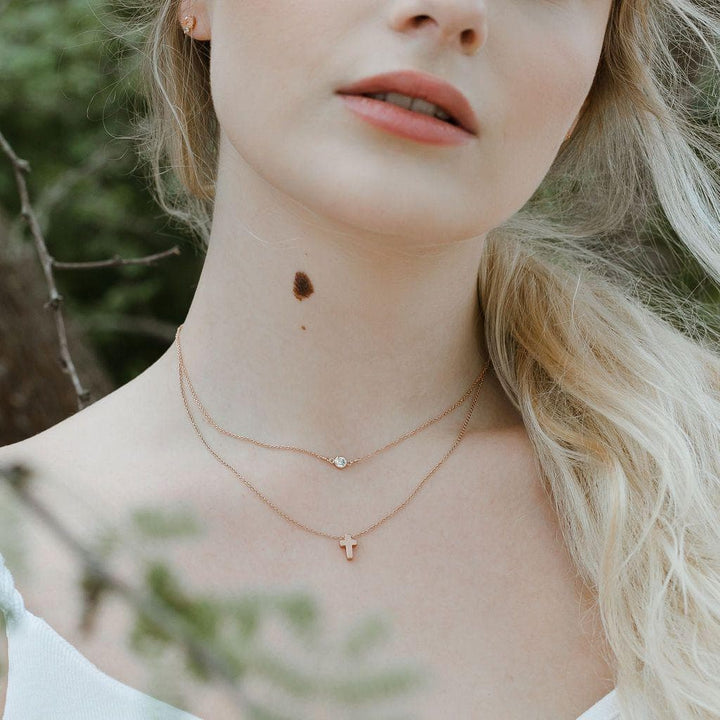  Tiny Cross Necklace, Necklaces, adorn512, adorn512