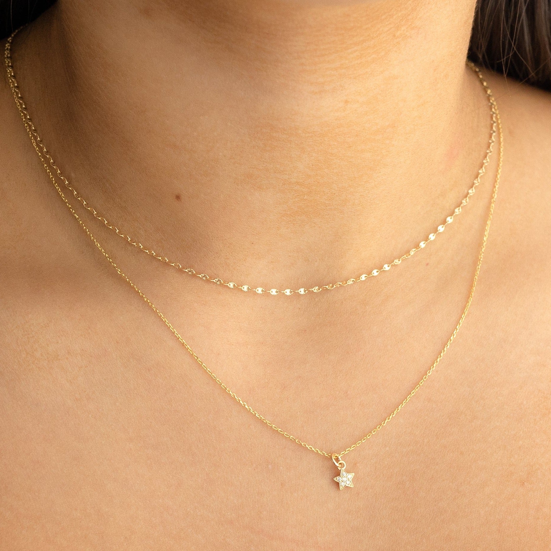 Tiny 14k clearance gold necklace