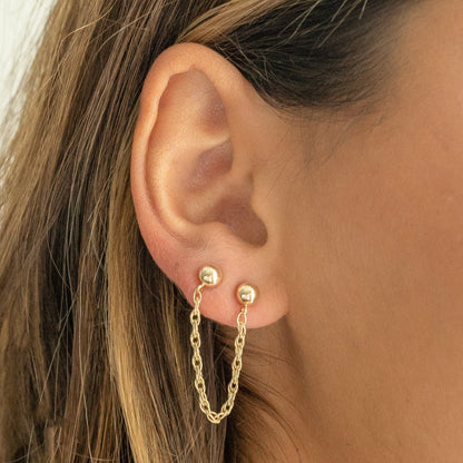Double Ball Chain Studs