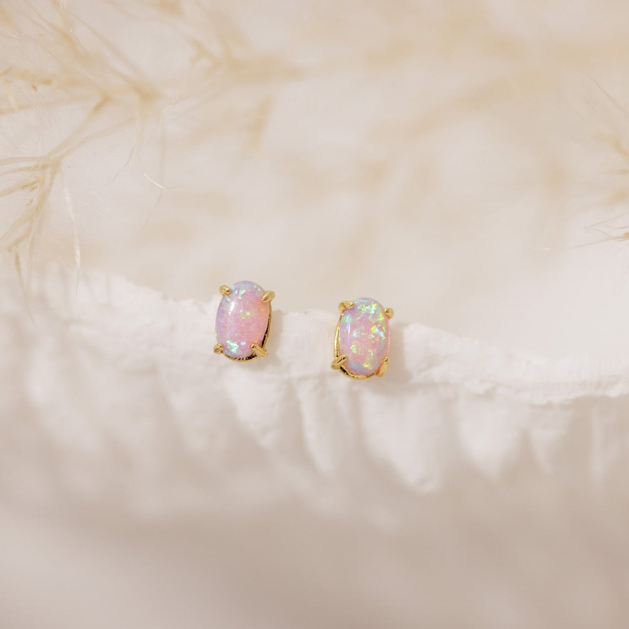 Single Opal Stud Earring