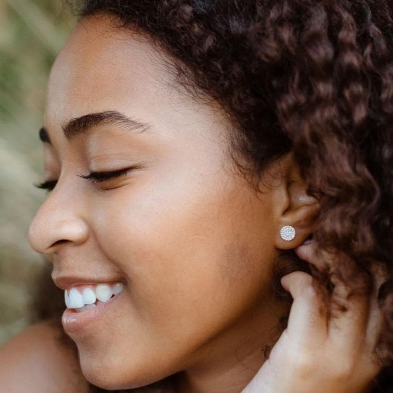 Single Pave Disc Earring