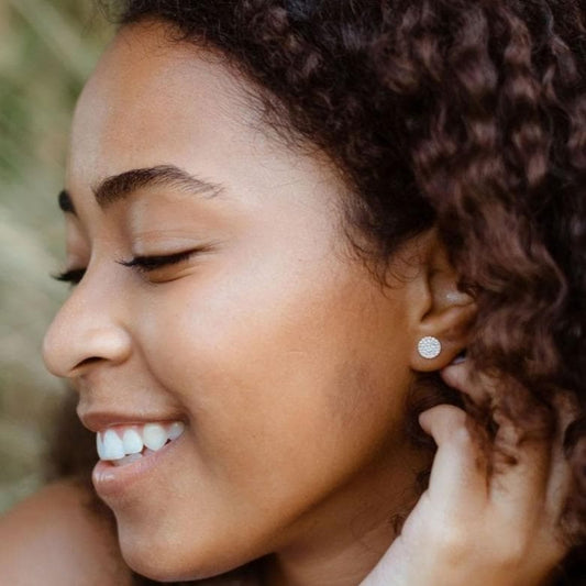 Single Pave Disc Earring