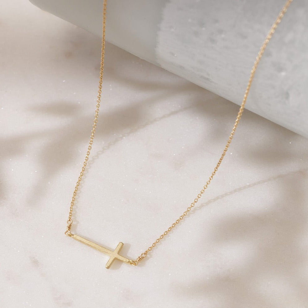Side Cross Necklace - adorn512