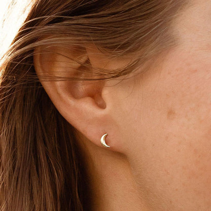 Single Moon Stud Earring