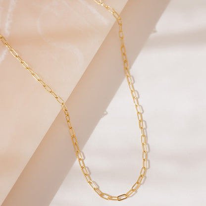 Tiny Paperclip Chain Necklace