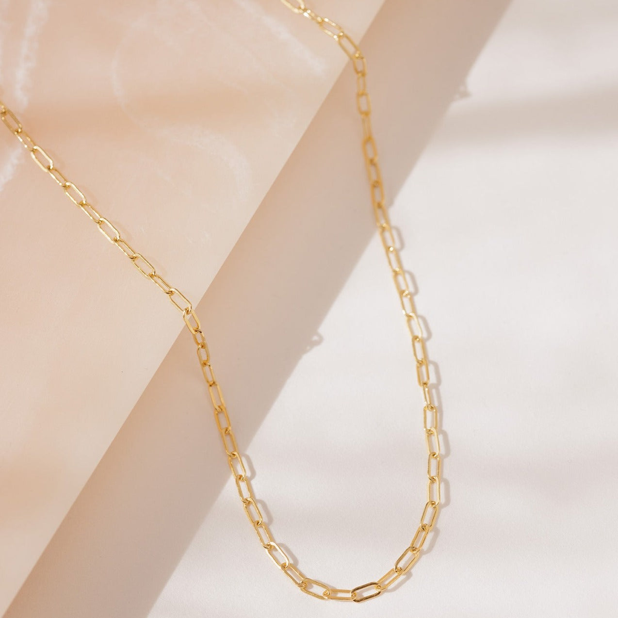 Tiny Paperclip Chain Necklace