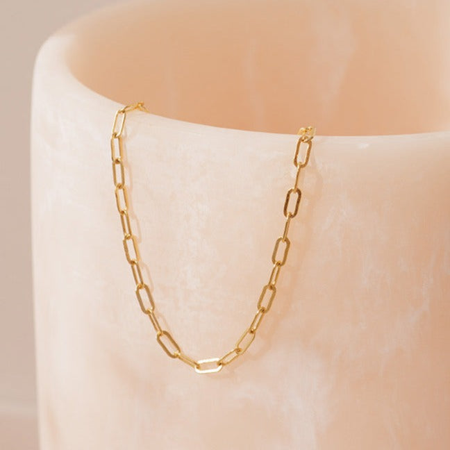 Tiny Paperclip Chain Bracelet