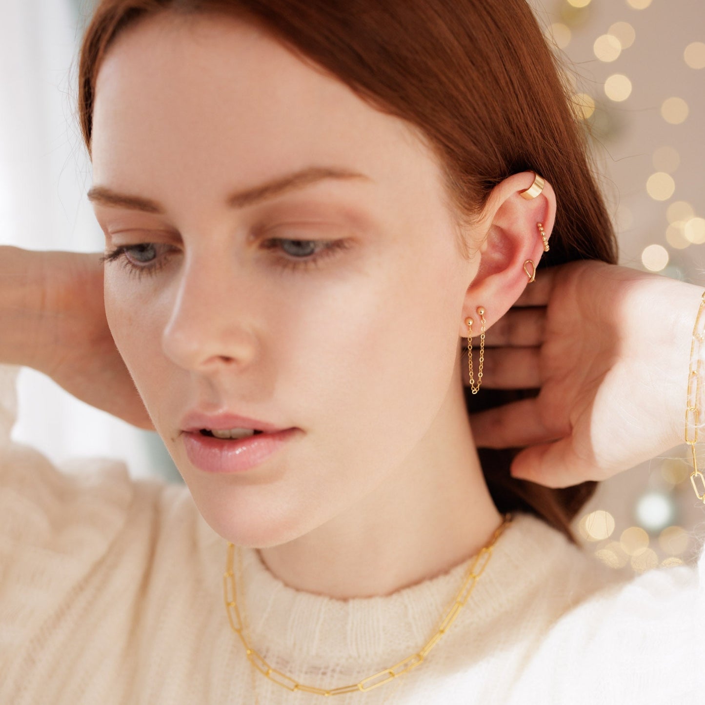 Double Ball Chain Studs