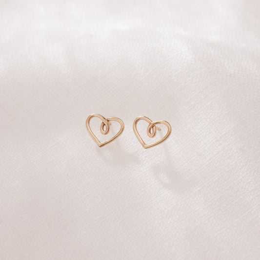 Open Heart Stud Earrings