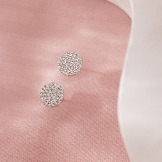 Pave Disc Stud Earrings - adorn512