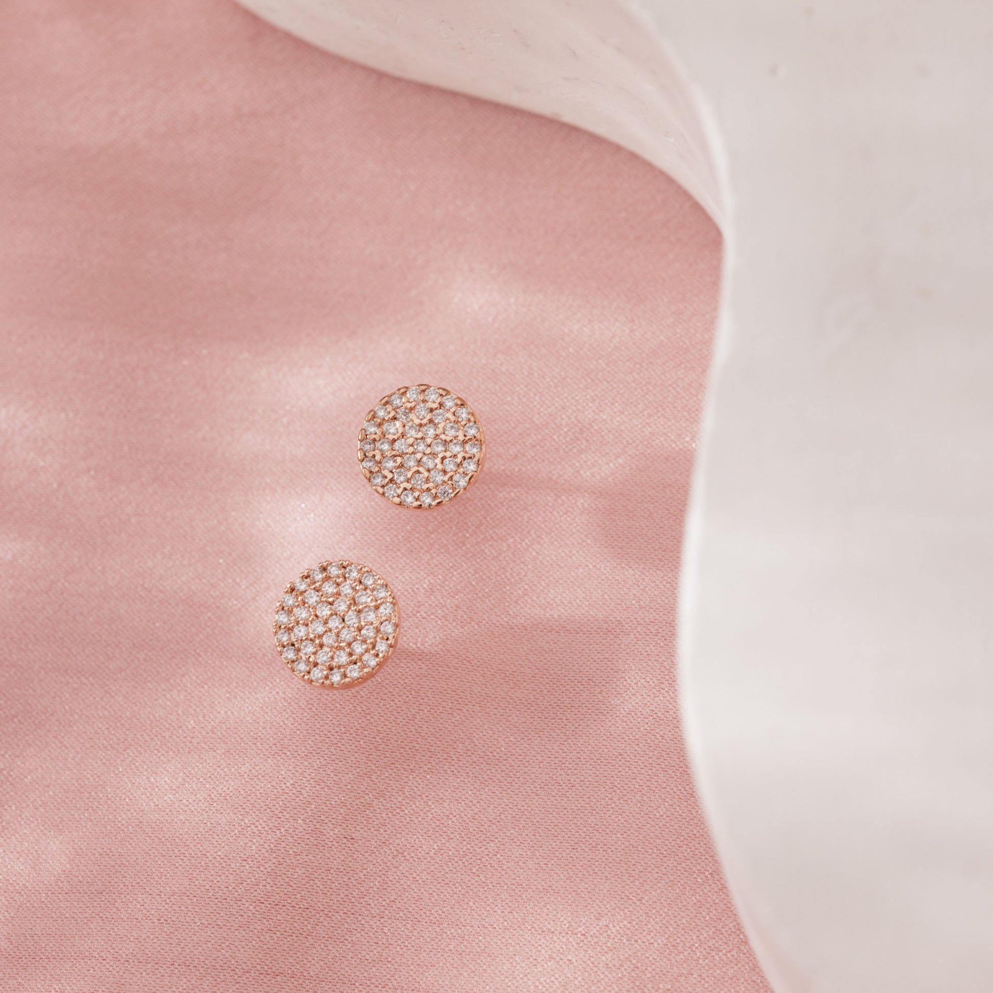 Pave Disc Stud Earrings - adorn512