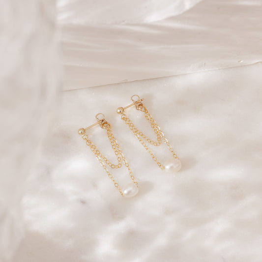 Pearl Double Chain Studs