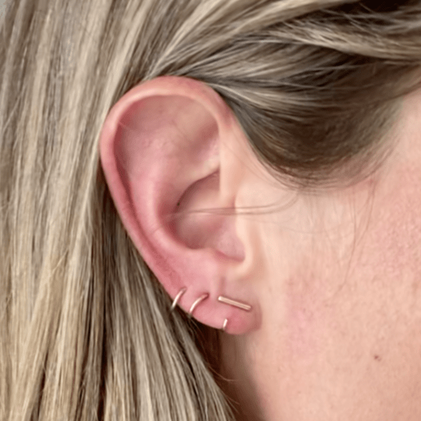 Twist barbell earring cheap
