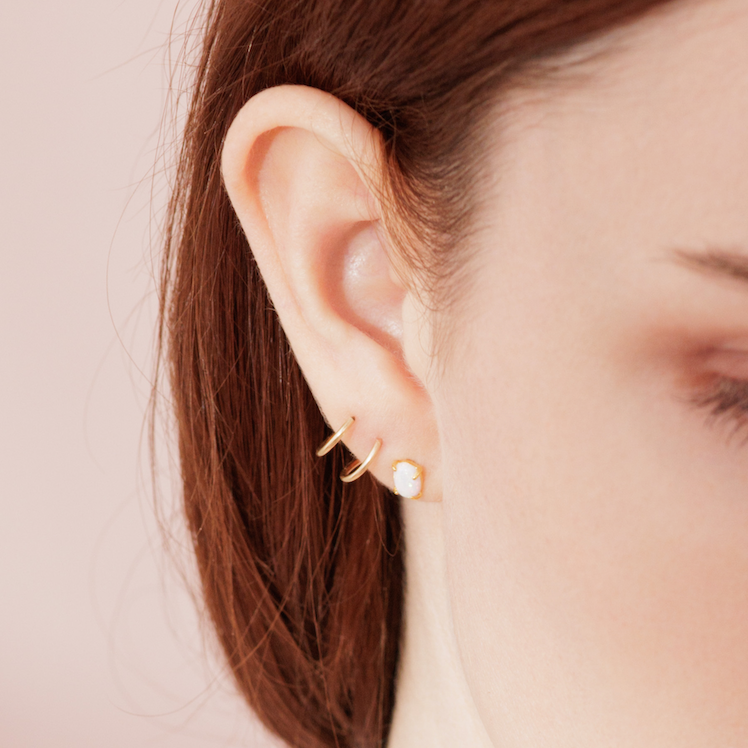 14k Solid Gold Small Twist Earrings