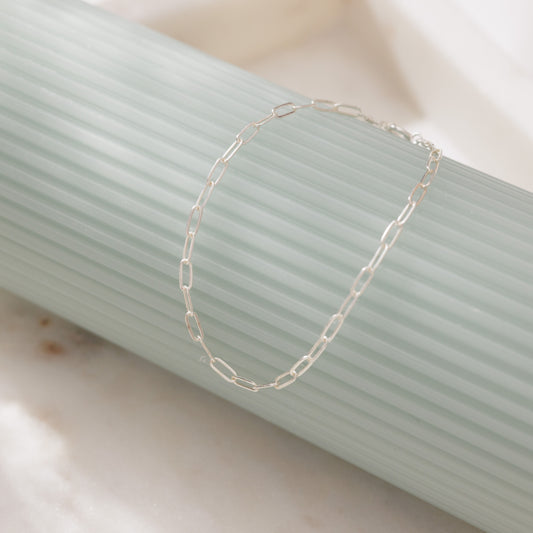 Tiny Paperclip Chain Bracelet