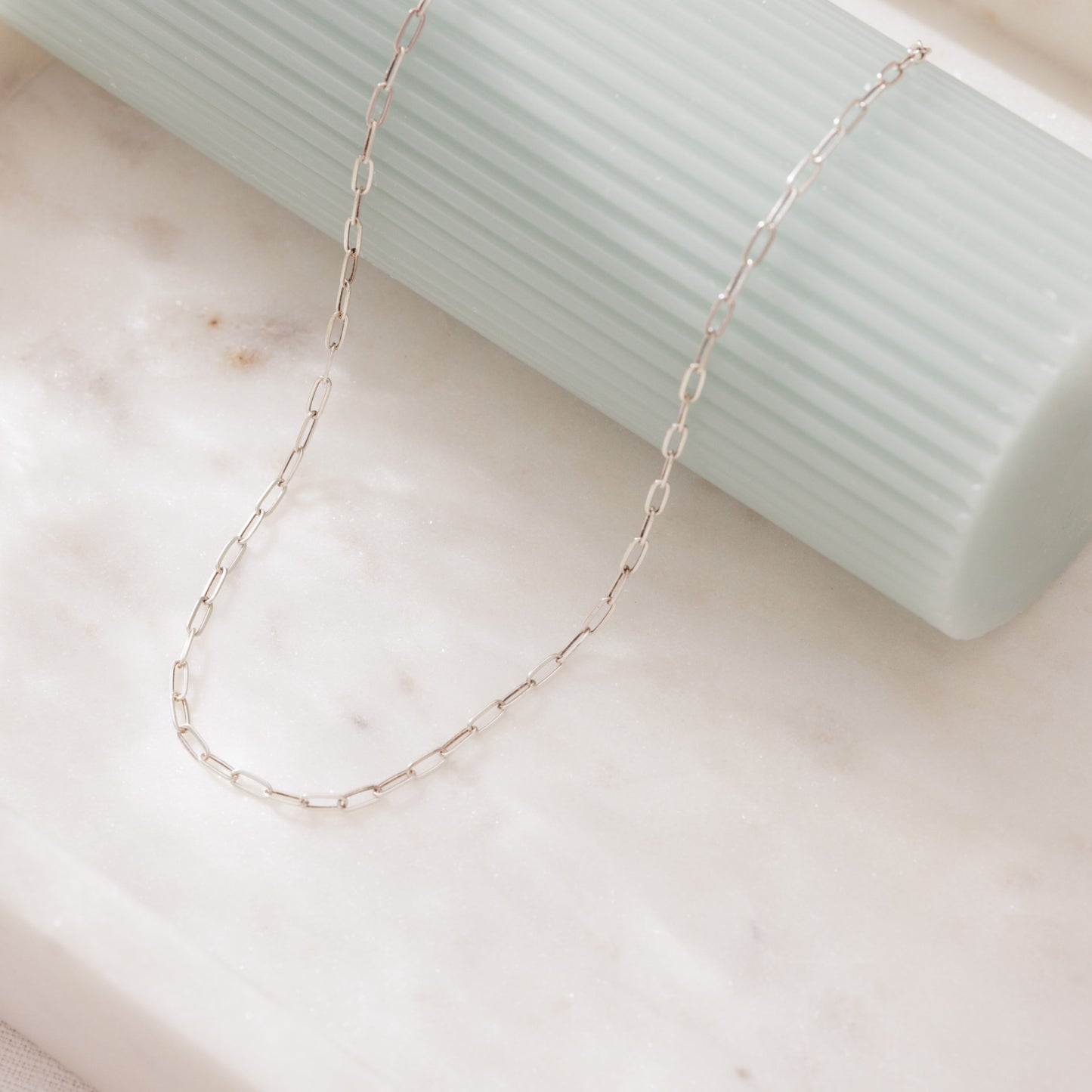 Tiny Paperclip Chain Necklace