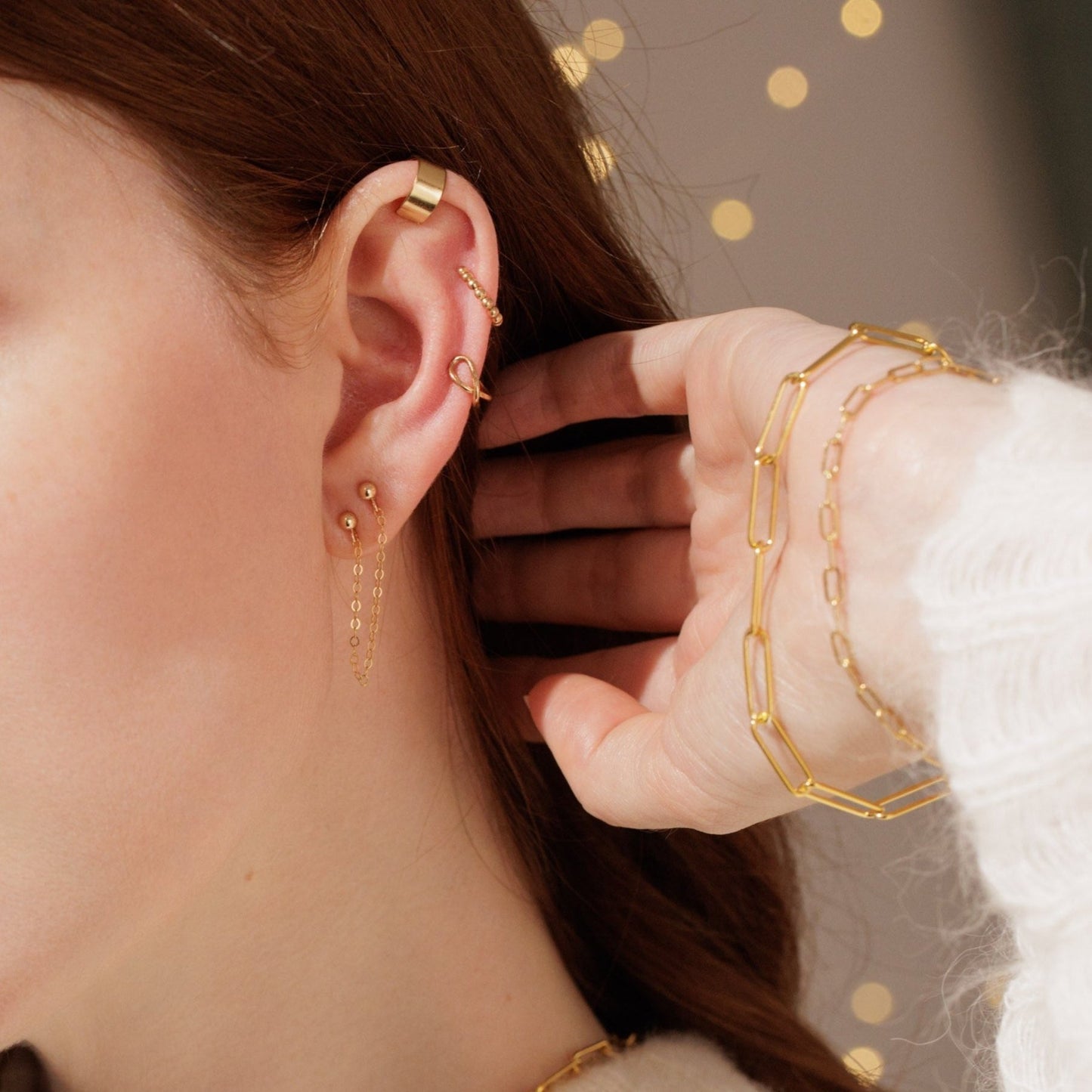 Double Ball Chain Studs