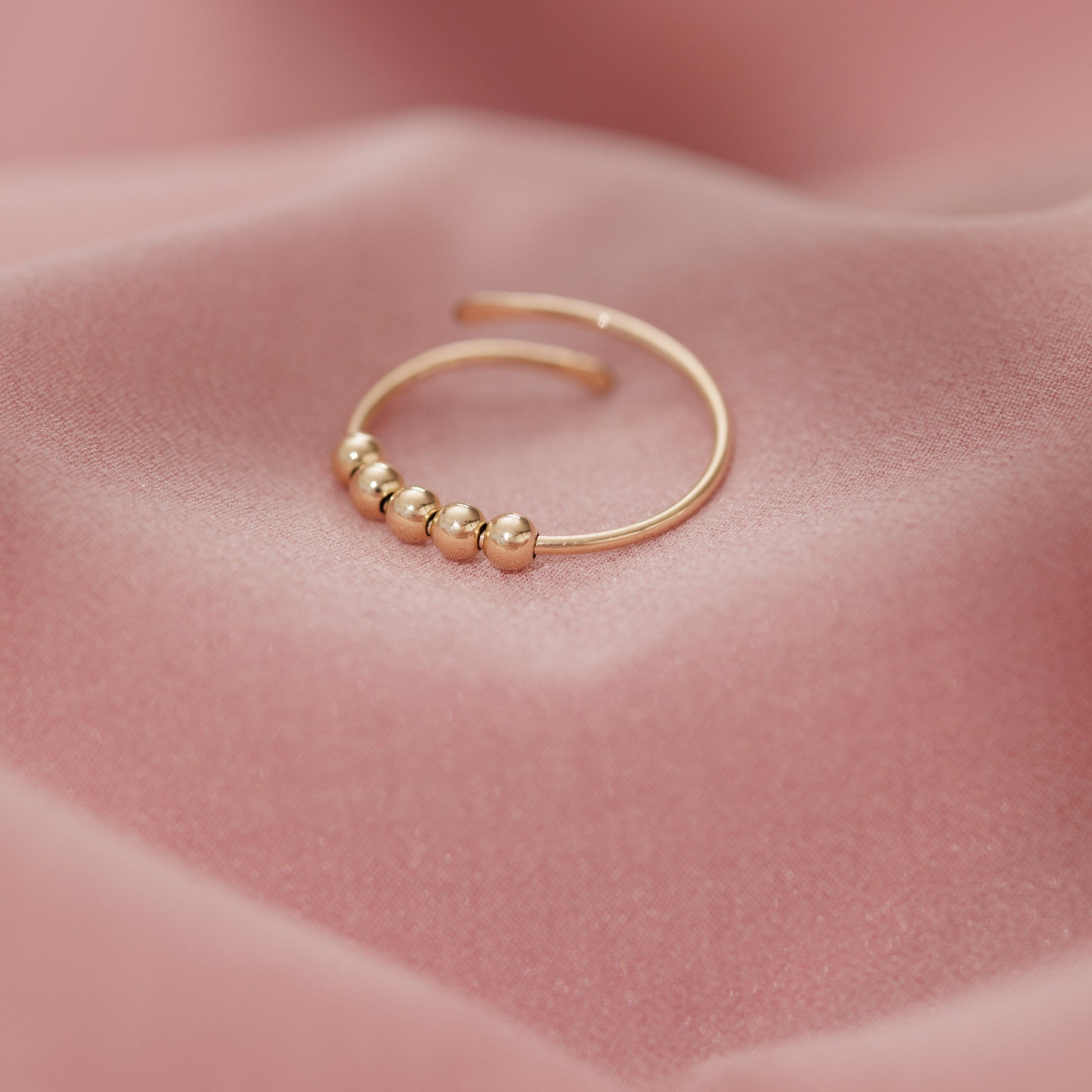 Fidget Rings Pink, Anxiety Bead Rings, Spinner, Set of Rings for
