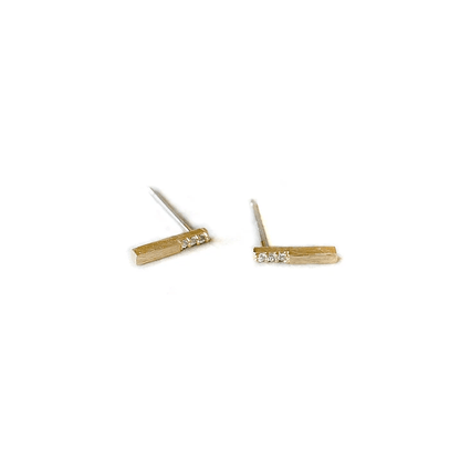  Single CZ Bar Stud, Earrings, adorn512, adorn512