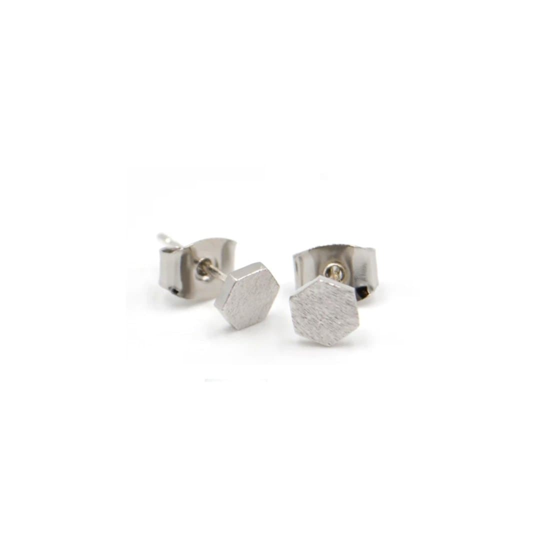  Hex Stud Earrings, Earrings, adorn512, adorn512