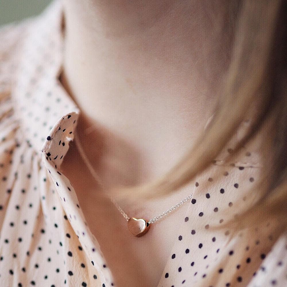 Tiny dot necklace, dainty charm pendant, sterling silver chain