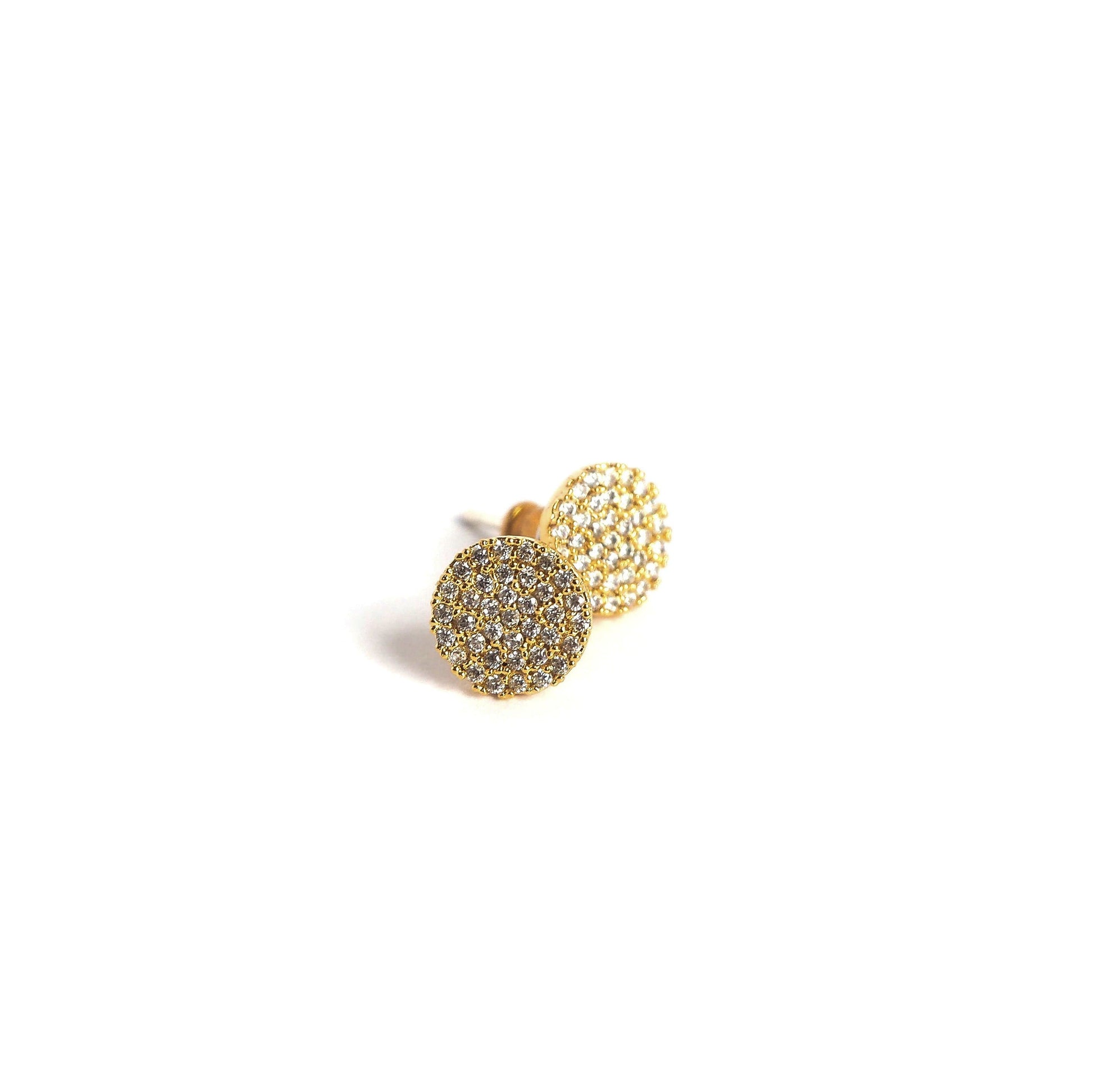  Pave Disc Stud Earrings, Earrings, adorn512, adorn512